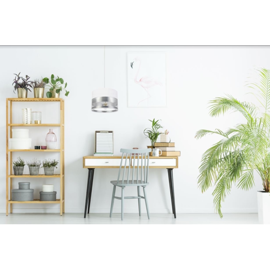 Kattokruunu ketjussa MILO 1xE27 / 60W / 230V hopea