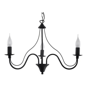 Kattokruunu ketjussa MINERWA 3 3xE14/40W/230V musta