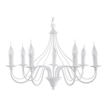 Kattokruunu ketjussa MINERWA 7 7xE14/40W/230V valkoinen