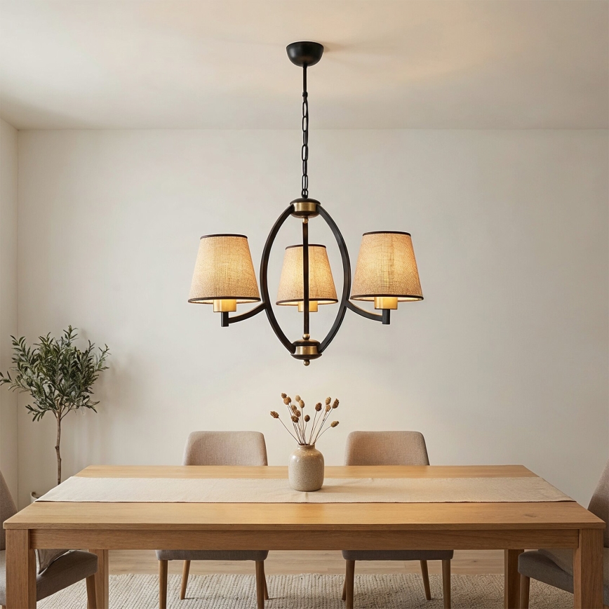 Kattokruunu ketjussa PAUL 3xE27/60W/230V