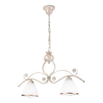 Kattokruunu ketjussa RETRO 2xE27/60W/230V kulta/patina