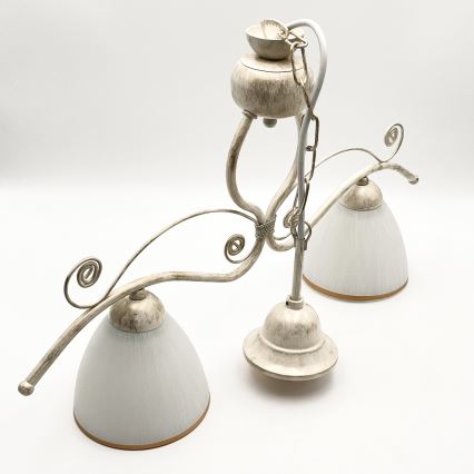 Kattokruunu ketjussa RETRO 2xE27/60W/230V kulta/patina