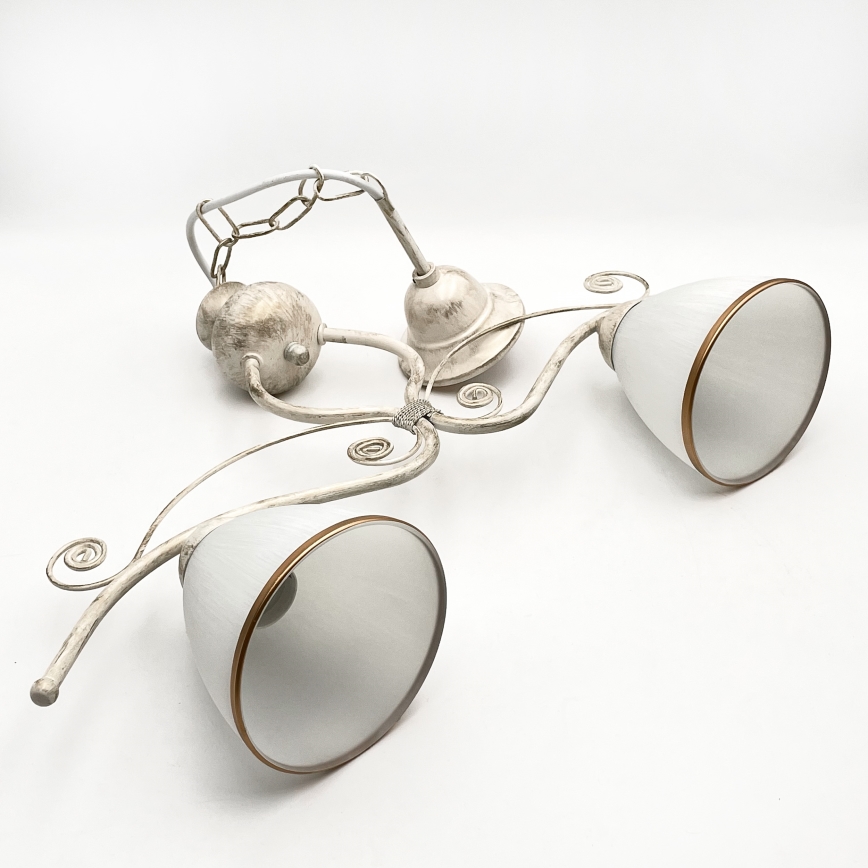 Kattokruunu ketjussa RETRO 2xE27/60W/230V kulta/patina