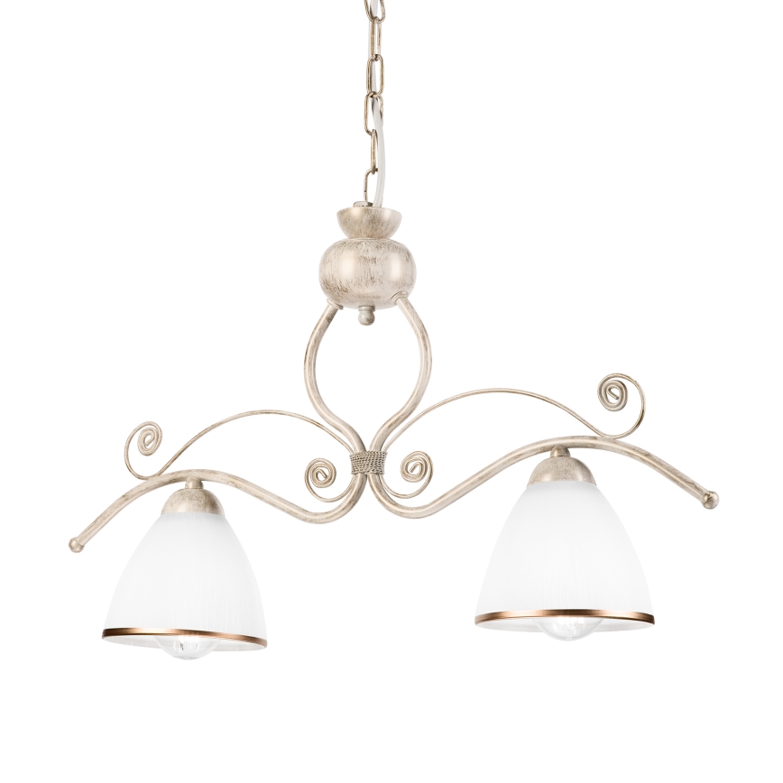 Kattokruunu ketjussa RETRO 2xE27/60W/230V kulta/patina