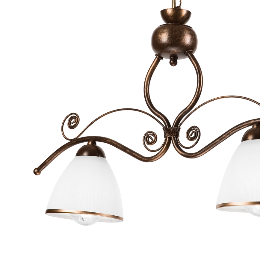 Kattokruunu ketjussa RETRO 2xE27/60W/230V kupari/patina