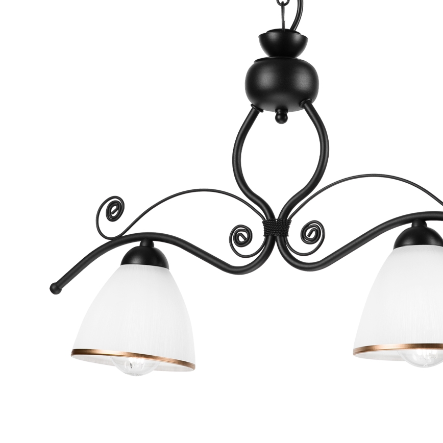 Kattokruunu ketjussa RETRO 2xE27/60W/230V matta musta