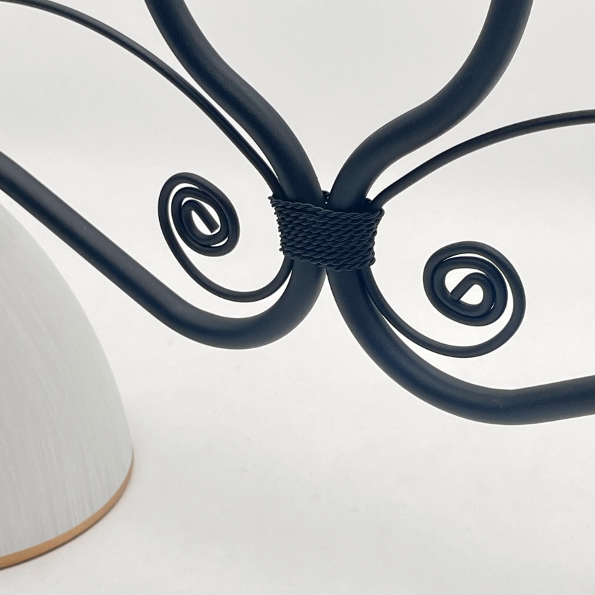 Kattokruunu ketjussa RETRO 2xE27/60W/230V matta musta