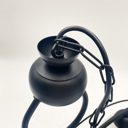 Kattokruunu ketjussa RETRO 2xE27/60W/230V matta musta