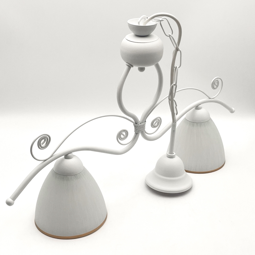 Kattokruunu ketjussa RETRO 2xE27/60W/230V mattavalkoinen