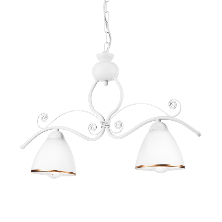 Kattokruunu ketjussa RETRO 2xE27/60W/230V mattavalkoinen