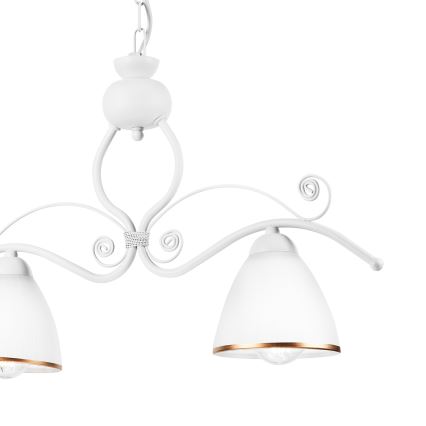 Kattokruunu ketjussa RETRO 2xE27/60W/230V mattavalkoinen