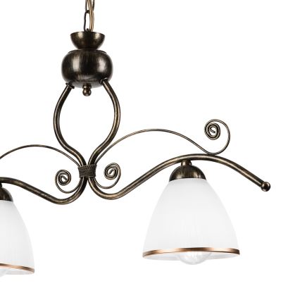 Kattokruunu ketjussa RETRO 2xE27/60W/230V pronssi/patina