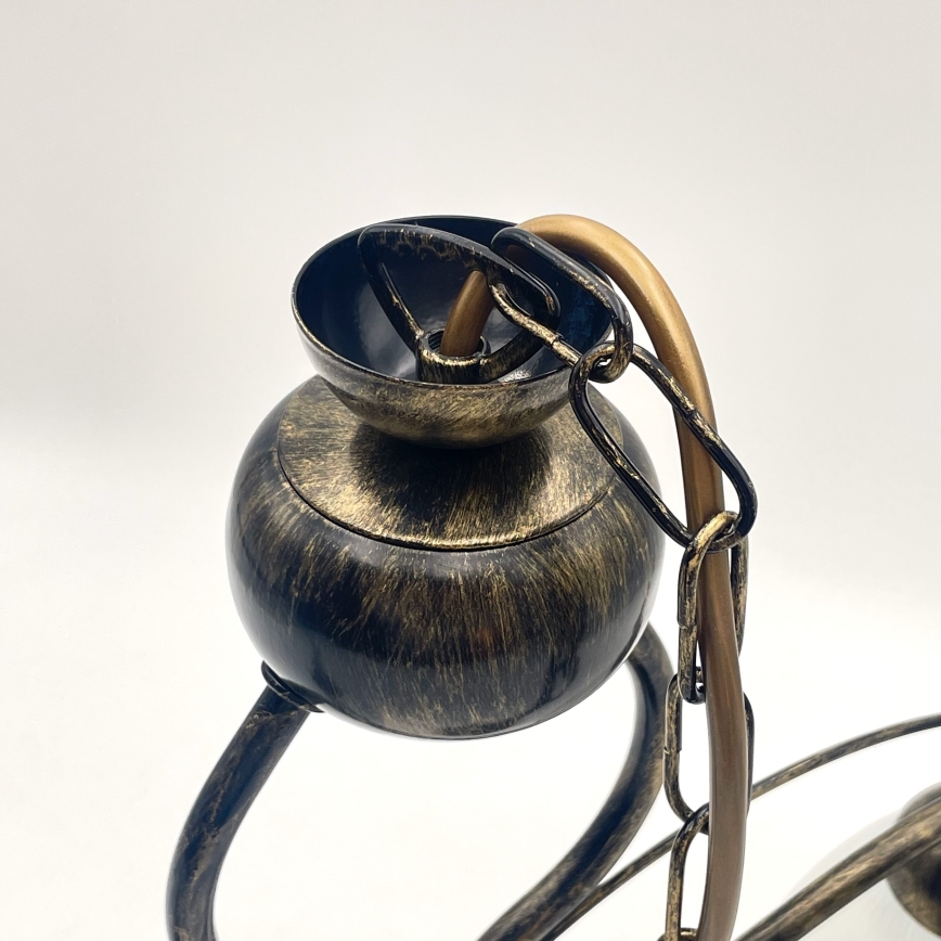 Kattokruunu ketjussa RETRO 2xE27/60W/230V pronssi/patina