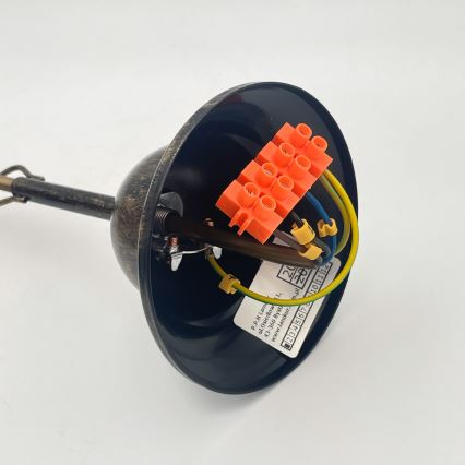 Kattokruunu ketjussa RETRO 2xE27/60W/230V pronssi/patina