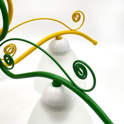 Kattokruunu ketjussa RETRO 5xE27/60W/230V valkoinen/värikäs