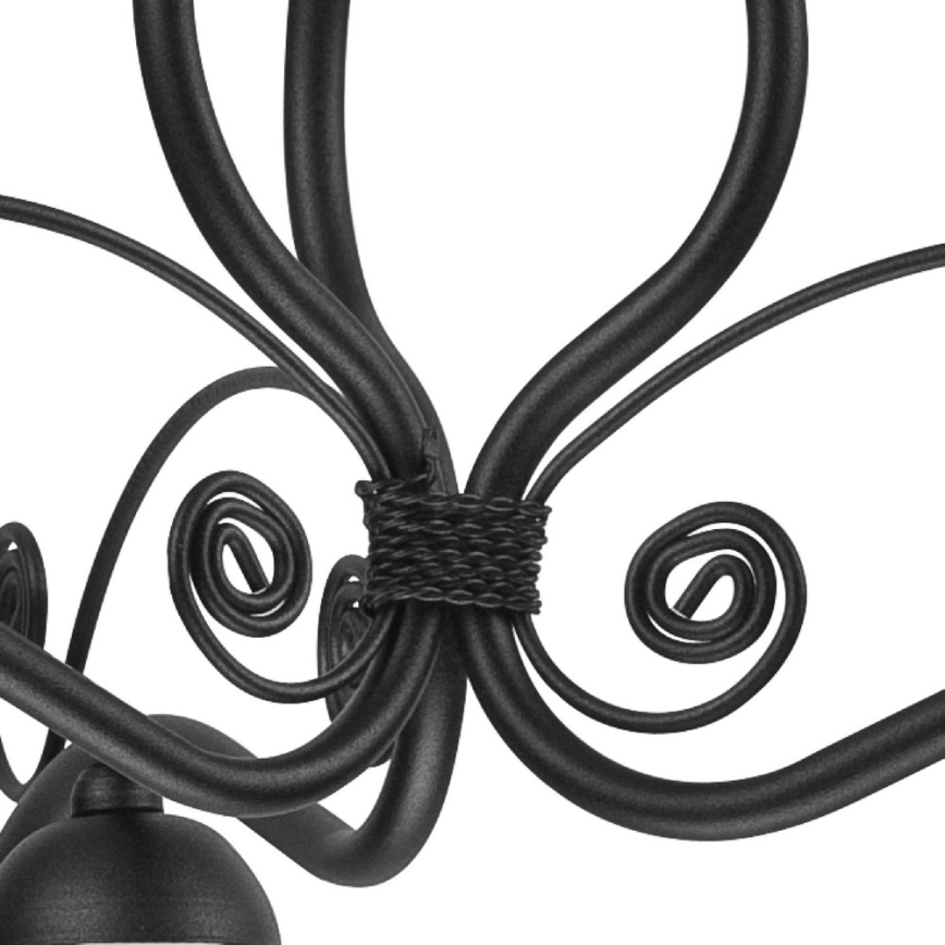 Kattokruunu ketjussa RETRO II 3xE27/60W/230V musta matta