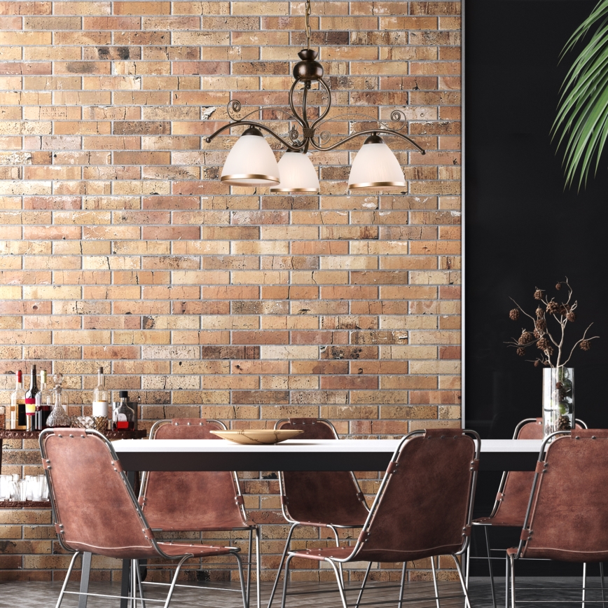 Kattokruunu ketjussa RETRO II 3xE27/60W/230V musta patina