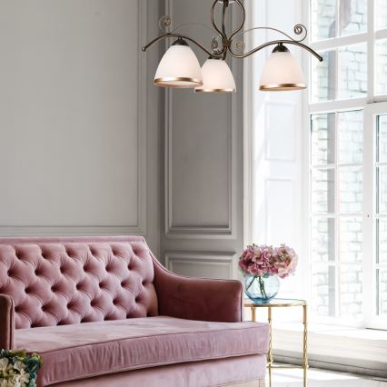 Kattokruunu ketjussa RETRO II 3xE27/60W/230V musta patina