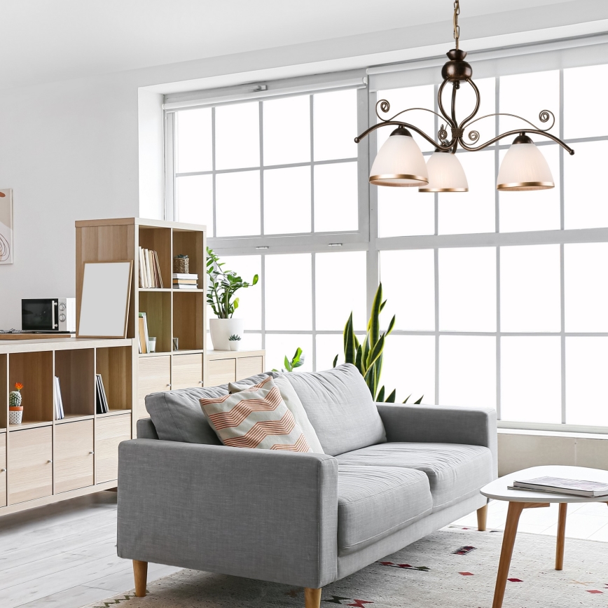 Kattokruunu ketjussa RETRO II 3xE27/60W/230V musta patina