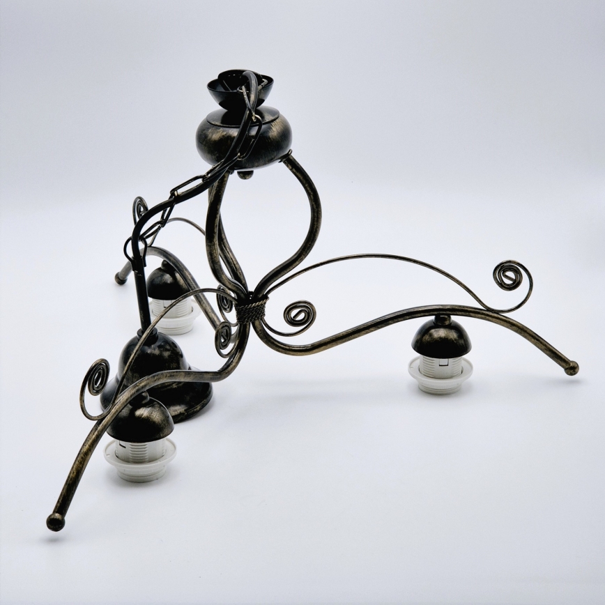 Kattokruunu ketjussa RETRO II 3xE27/60W/230V musta patina