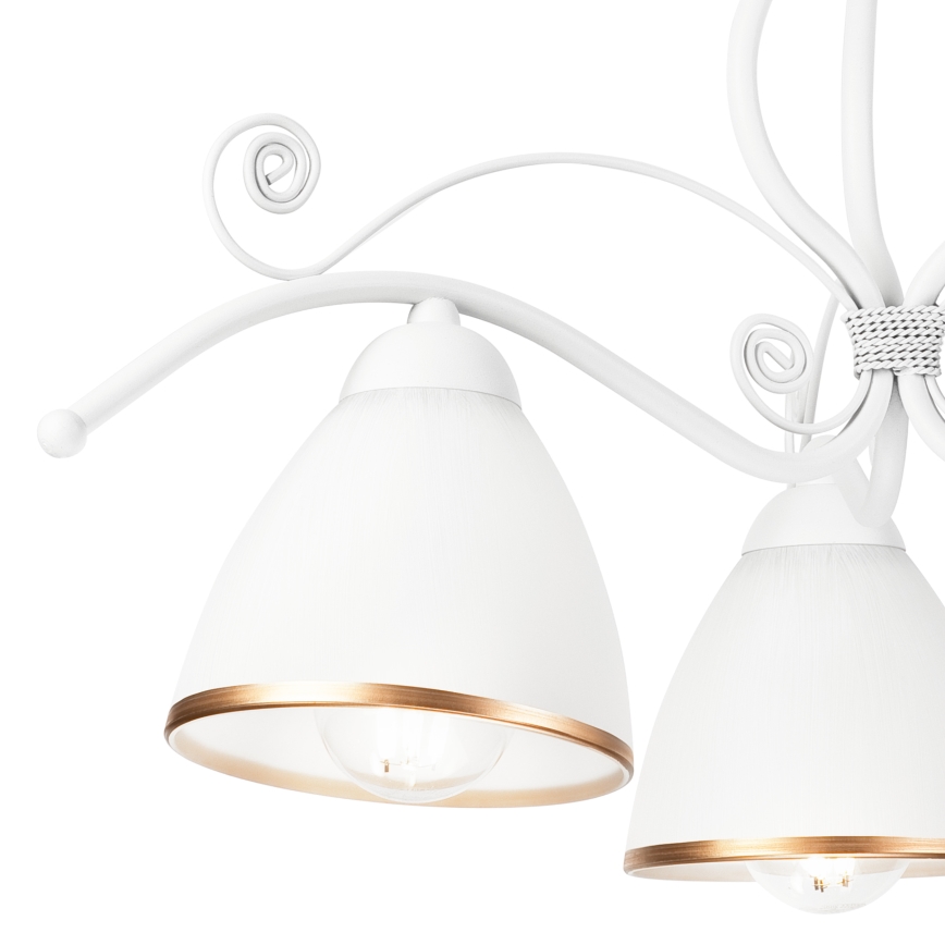 Kattokruunu ketjussa RETRO II 3xE27/60W/230V valkoinen