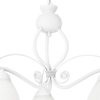 Kattokruunu ketjussa RETRO II 3xE27/60W/230V valkoinen