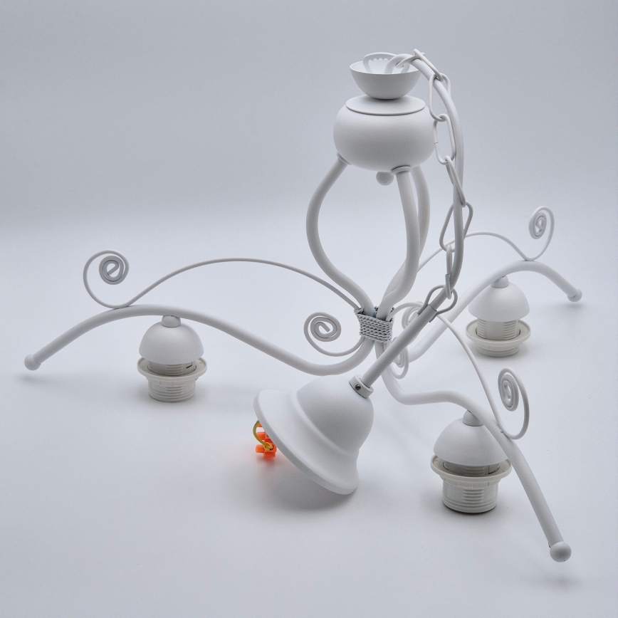 Kattokruunu ketjussa RETRO II 3xE27/60W/230V valkoinen