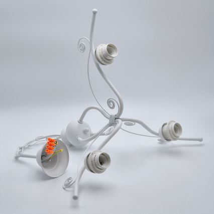 Kattokruunu ketjussa RETRO II 3xE27/60W/230V valkoinen