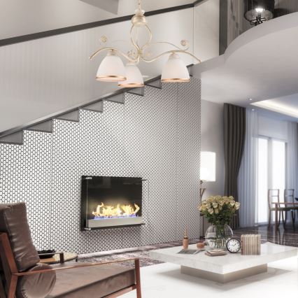 Kattokruunu ketjussa RETRO II 3xE27/60W/230V valkoinen patina