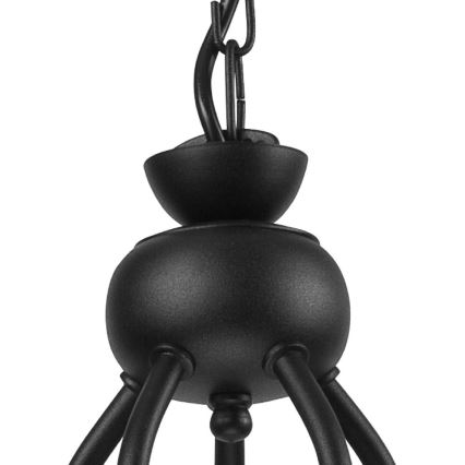 Kattokruunu ketjussa RETRO II 5xE27/60W/230V musta matta