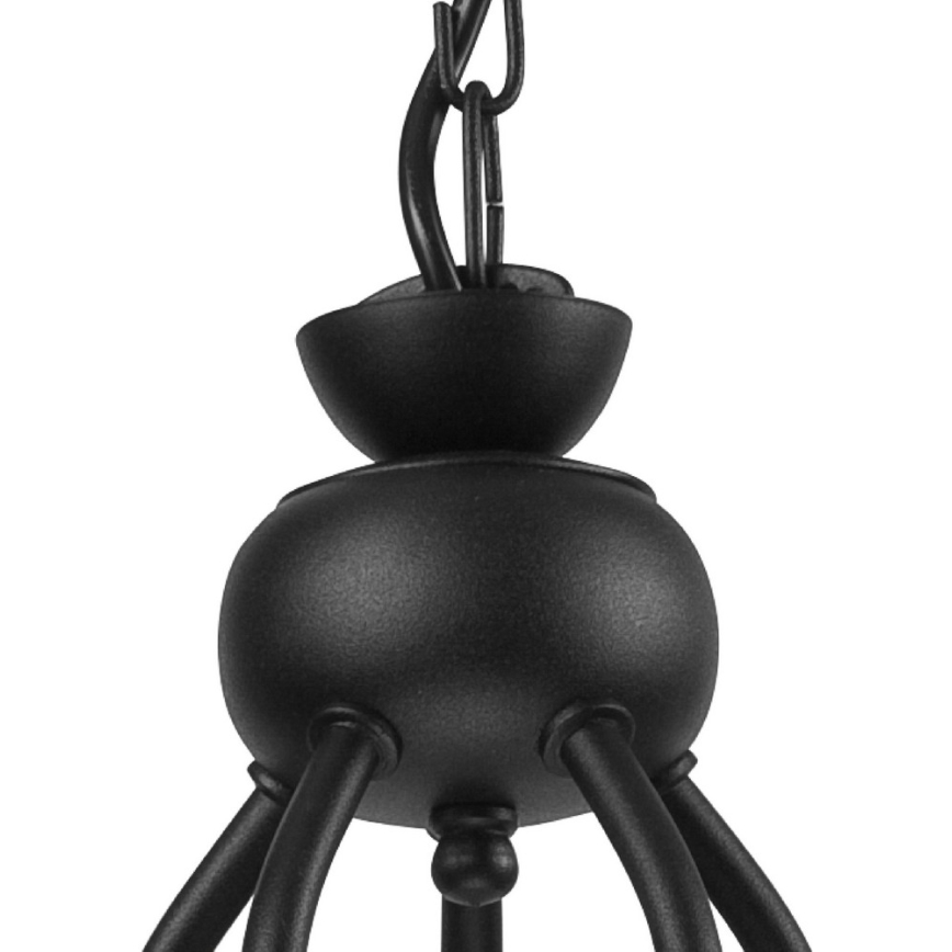 Kattokruunu ketjussa RETRO II 5xE27/60W/230V musta matta