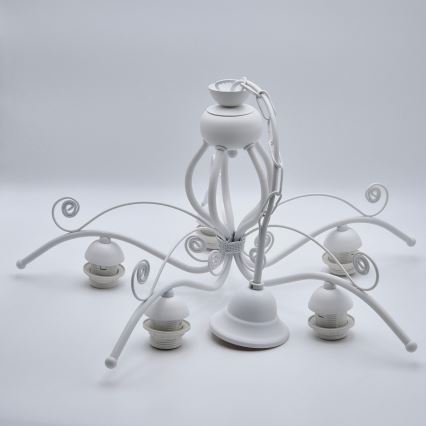 Kattokruunu ketjussa RETRO II 5xE27/60W/230V valkoinen