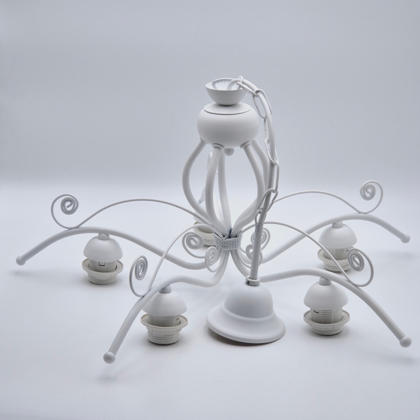 Kattokruunu ketjussa RETRO II 5xE27/60W/230V valkoinen