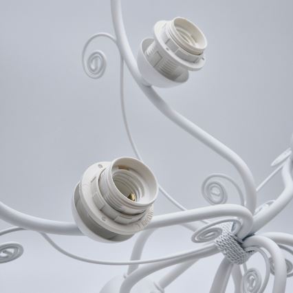 Kattokruunu ketjussa RETRO II 5xE27/60W/230V valkoinen