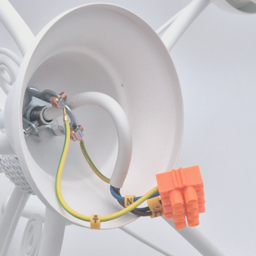 Kattokruunu ketjussa RETRO II 5xE27/60W/230V valkoinen