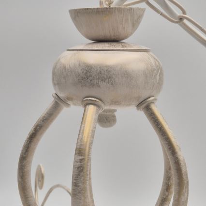 Kattokruunu ketjussa RETRO II 5xE27/60W/230V valkoinen patina