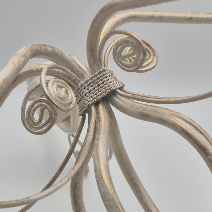 Kattokruunu ketjussa RETRO II 5xE27/60W/230V valkoinen patina