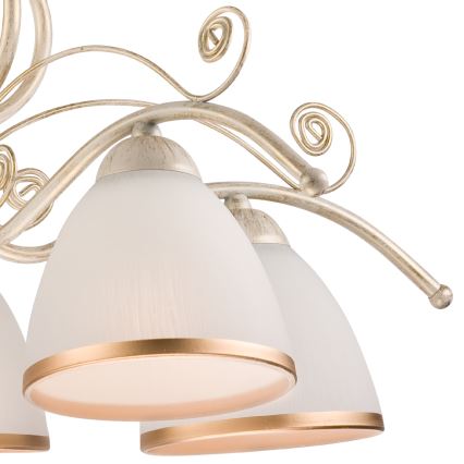 Kattokruunu ketjussa RETRO II 5xE27/60W/230V valkoinen patina