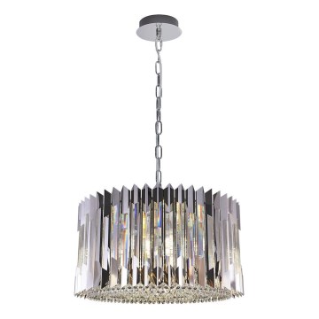 Kattokruunu ketjussa RITZ 12xE14/40W/230V halkaisija 54 cm kiiltävä kromi