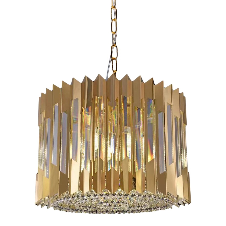 Kattokruunu ketjussa RITZ 7xE14/40W/230V halkaisija 42 cm kulta