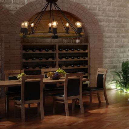 Kattokruunu ketjussa ROPE ARTHUR 8xE27/20W/230V