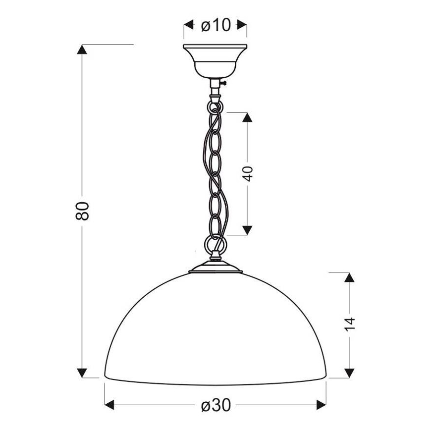 Kattokruunu ketjussa SUGAR 1xE27/60W/230V valkoinen/kultainen