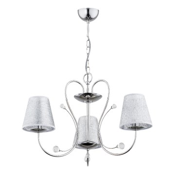 Kattokruunu ketjussa UNITY 3xE27/15W/230V kiiltävä kromi