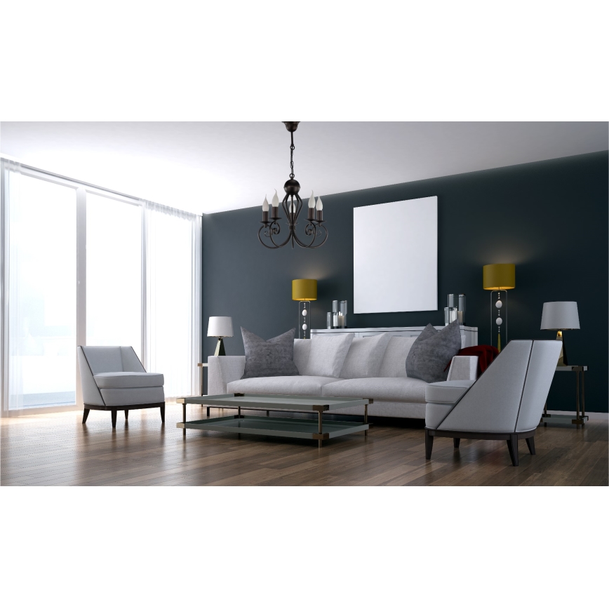 Kattokruunu ketjussa VINCENT 5xE14/40W/230V