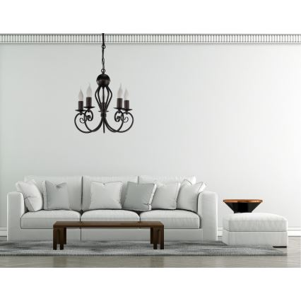 Kattokruunu ketjussa VINCENT 5xE14/40W/230V