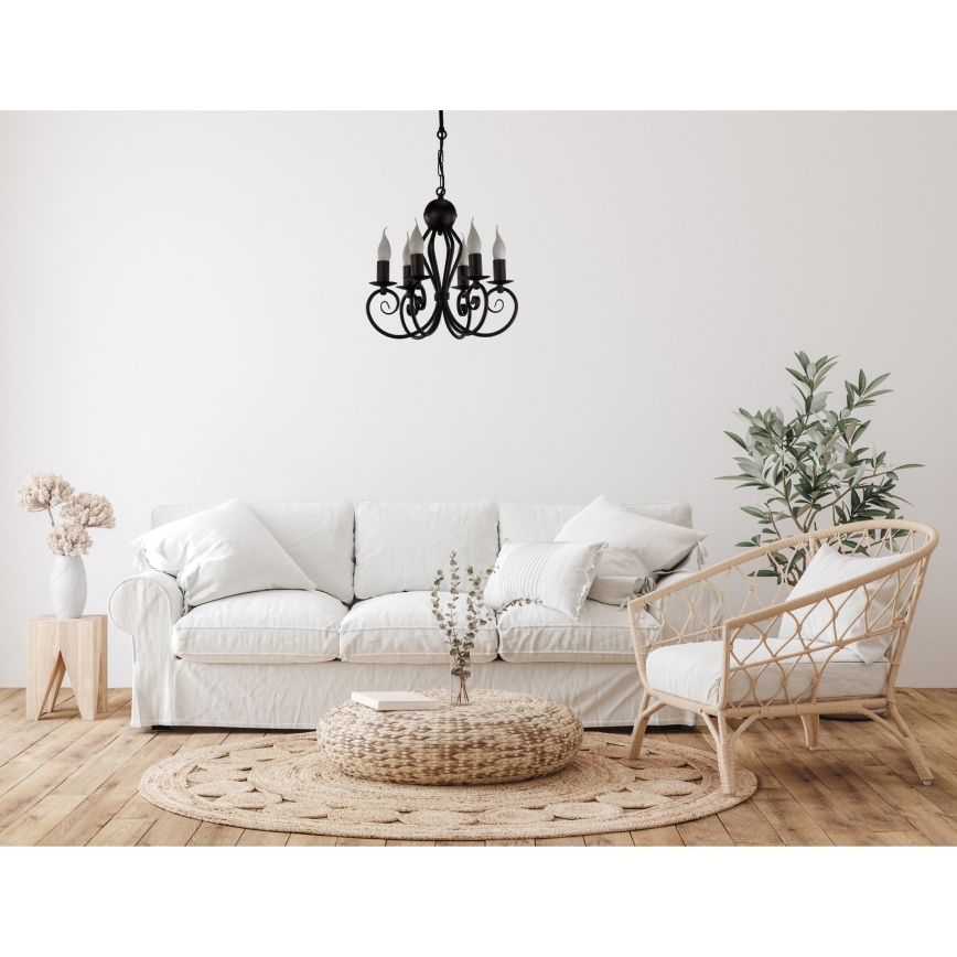 Kattokruunu ketjussa VINCENT 6xE14/40W/230V