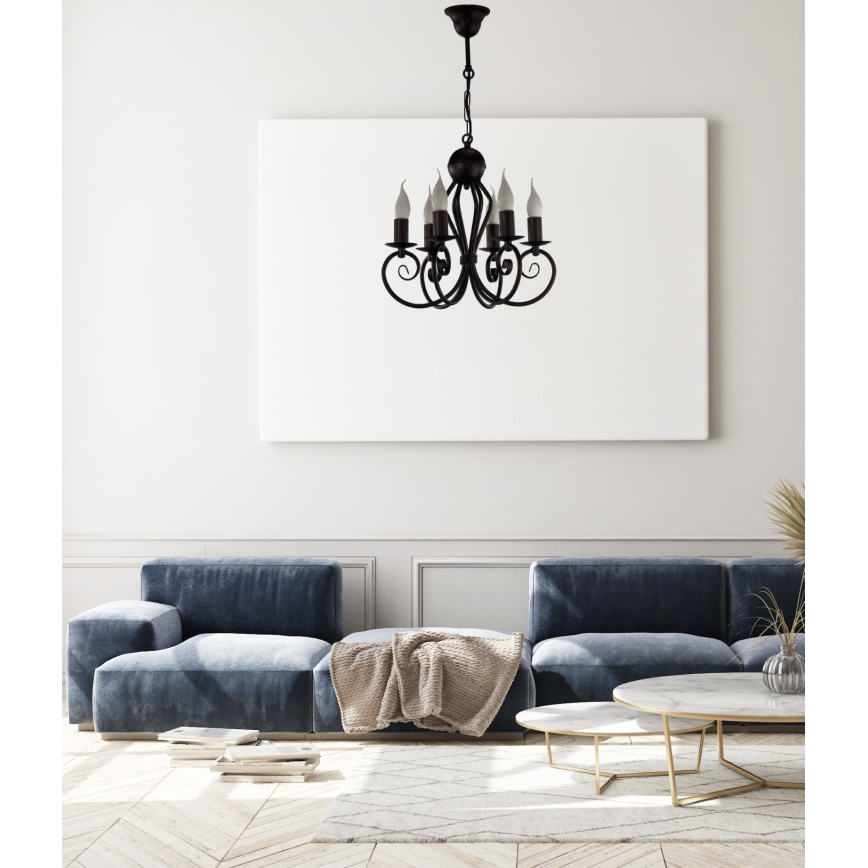 Kattokruunu ketjussa VINCENT 6xE14/40W/230V