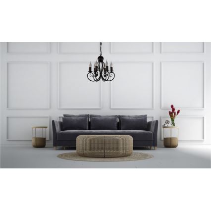 Kattokruunu ketjussa VINCENT 6xE14/40W/230V