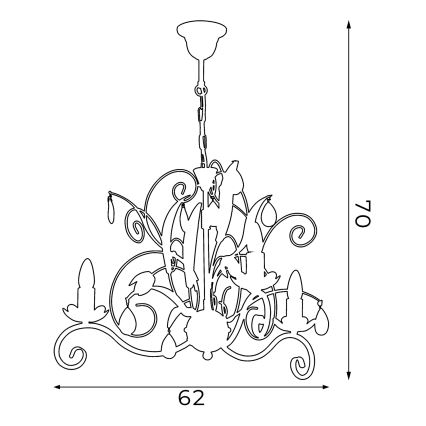 Kattokruunu LUCE 3xE14/60W/230V