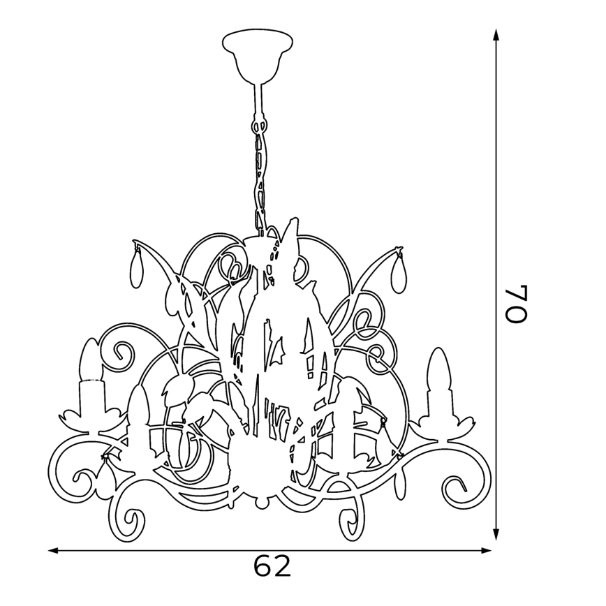 Kattokruunu LUCE 5xE14/60W/230V
